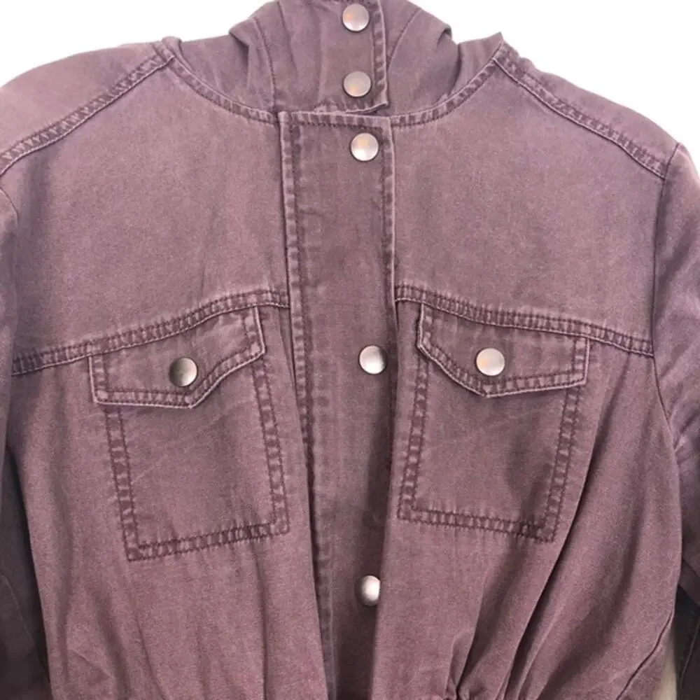 Nordstrom's bp Muted Maroon Hooded Field Utility Cargo Jacket Size Small - Picture 11 of 16